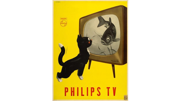 Cat love. nine lives in the art  Kunsthal Rotterdam (9 settembre 2017- 14 gennaio 2018)  Jan Wijga Philips TV 1951 Het KattenKabinet