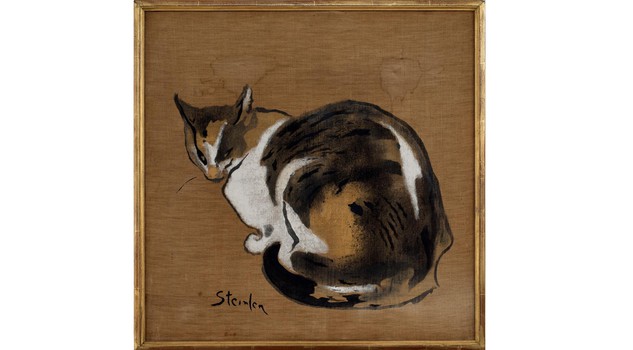 Cat love. nine lives in the art  Kunsthal Rotterdam (9 settembre 2017- 14 gennaio 2018)  Thophile-Alexandre Steinlen sans titre (2 chats) ca.1900 Pochoir./Toile le Musee du Chat