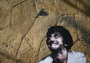 A graffiti mural by Harry Greb dedicated to Gigi Proietti