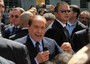 Silvio Berlusconi improvvisa un comizio all'esterno del tribunale di Milano dopo un'udienza del  processo Mediaset. Berlusconi e' stato condannato dalla Corte d'appello di Milano , l'8 maggio 2013