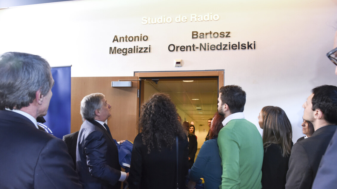 La cerimonia di inaugurazione dello studio radiofonico del Parlamento Ue per Antonio Megalizzi e Bartosz Orent-Niedzielski - RIPRODUZIONE RISERVATA