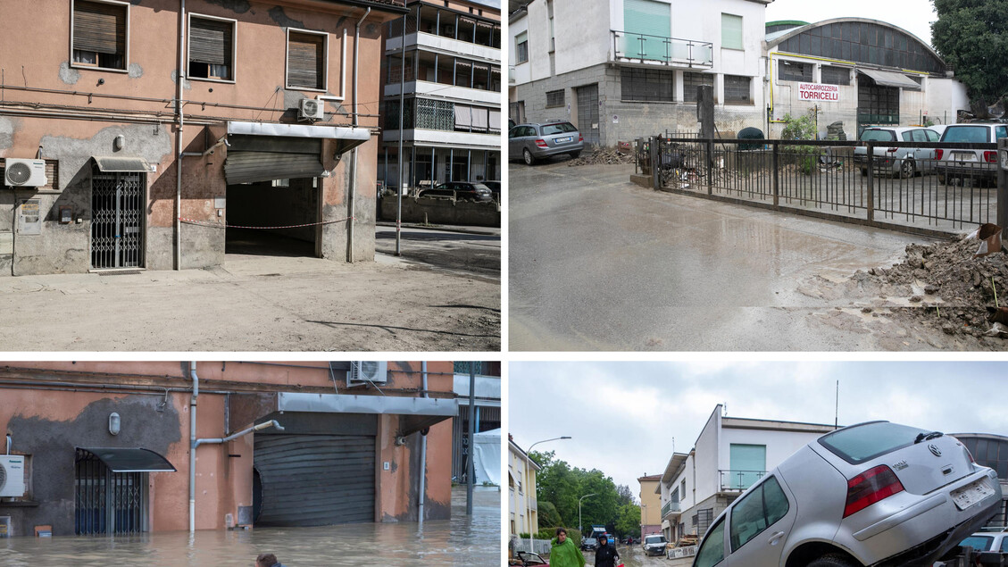 Alluvione in Emilia-Romagna, oggi e un mese fa - RIPRODUZIONE RISERVATA