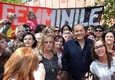 Silvio Berlusconi durante la visita al Milan Club femminile Stella a Saronno © Ansa