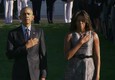 Obama e Michelle osservano un minuto di silenzio per l'11/9 © ANSA