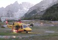 L'elicottero del Soccorso alpino atterra a Courmayeur © ANSA