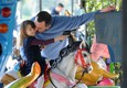 Matteo Salvini al parco con la la figlia Mirta © Ansa