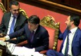 Conte, Salvini e Di Maio ascoltano Renzi © ANSA