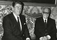 L'incontro fra il presidente americano Ronald Reagan e quello italiano Sandro Pertini, al Quirinale,  il 6 giugno 1982 © 
