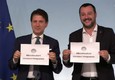 Siparietto Conte-Salvini: 'Dove e' il decreto?', 'Sotto' © ANSA