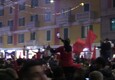 Mondiali, fuochi d'artificio e cori per la vittoria del Marocco (ANSA)