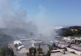 Colonne di fumo a Malagrotta dopo l'incendio: le immagini aeree (ANSA)