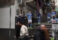 Napoli, le sagome della squadra sulle scale dei Quartieri Spagnoli © ANSA