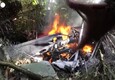 I resti dell' elicottero militare caduto nel nord-ovest della Colombia (ANSA)