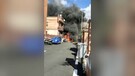Guidonia, scontro tra due aerei dell'Aeronautica: auto avvolta dalle fiamme dopo lo schianto (ANSA)