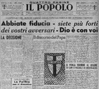 Quei giorni in edicola - La prima pagina del quotidiano Il Popolo del 2 giugno 1946 © ANSA