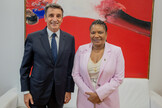 Embaixador Alessandro Cortese com a ministra Margareth Menezes