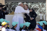 Papa Francesco con Benigni
