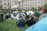Studenti accampati in università a Copenhagen
