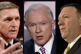 Da sinistra: Flynn, Sessions e Pompeo (ANSA)