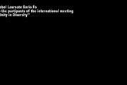 Il saluto di Dario Fo 'in lingua' ai sindaci del mondo
