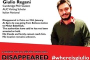 Studente scomparso al Cairo, campagna via Twitter