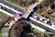 Le impressionanti immagini del ponte crollato sulla A14