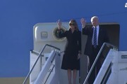 Il presidente Trump sbarca a Fiumicino