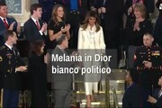 Melania in Dior, bianco politico