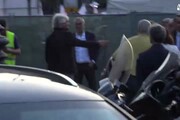 Grillo arriva alla manifestazione a Bocca della verita'