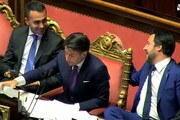 Conte, Salvini e Di Maio ascoltano Renzi