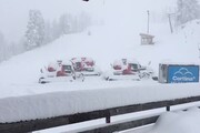 Cortina, la neve imbianca il Faloria a 2100 metri di quota
