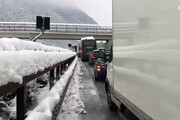 Autobrennero chiusa per neve in Alto Adige