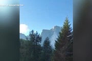 Dolomiti, scarica di roccia dal Monte Pelmo