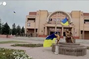 Ucraina, issata la bandiera davanti al municipio della citta' 'liberata' di Balakliya