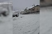 Abruzzo, la nevicata a Civitella Alfedena
