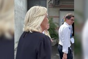 Pontida, l'arrivo di Marine Le Pen al raduno della Lega