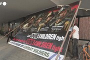 Manifestazione a Tel Aviv perche' gli Stati Uniti mantengano il loro sostegno