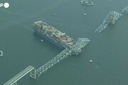 Baltimora, il ponte crollato dopo l'impatto con la nave cargo visto dall'alto
