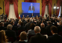 Relazione annuale della Banca d'Italia a Palazzo Koch (ANSA)