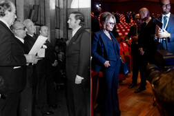 Berlusconi riceve l'onorificenza di Cavaliere del lavoro dal presidente Giovanni Leone nel 1977