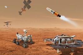 Rappresentazione artistica delle fasi del programma Mars Sample Return (fonte: NASA/ESA/JPL-Caltech)