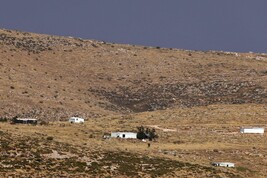 Avamposto di coloni israeliani vicino Deir Jarir, a est di Ramallah, nella Cisgiordania occupata