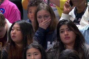 Clintoniane in lacrime a New York (ANSA)
