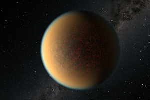 Rappresentazione artistica del pianeta GJ 1132 b, che ha di nuovo un'atmosfera, dopo aver perso quella originaria (fonte: NASA, ESA, R. Hurt di IPAC/Caltech) (ANSA)