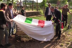 Falcone, Gualtieri inaugura panchina celebrativa a Roma (ANSA)
