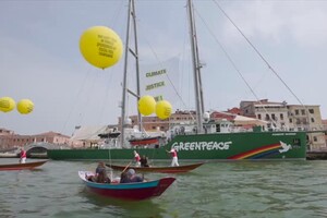 Venezia, la protesta di Greenpeace: 
