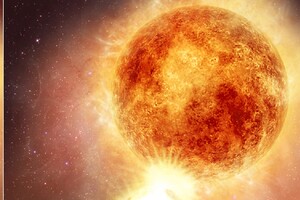 Rappresentazione artistica dell'esplosione della stella Betelgeuse (fonte: NASA, ESA, Elizabeth Wheatley/STScI) (ANSA)