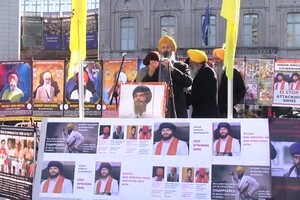 Manifestazione a Bruxelles contro la discriminazione dei Sikh in India (ANSA)