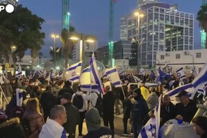 Israele, manifestazione a Tel Aviv a favore della riforma giudiziaria (ANSA)
