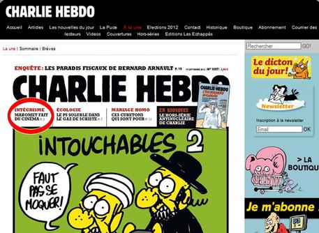 La copertina del settimanale satirico francese, Charlie Hebdo, in edicola oggi, con nuove caricature del profeta Maometto. © ANSA 